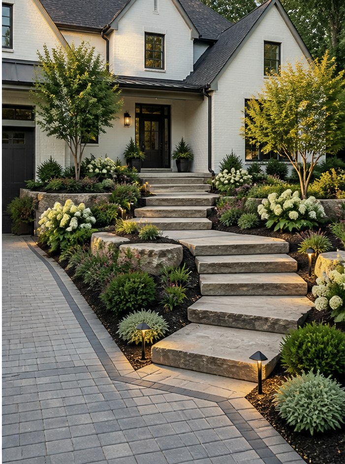Estate curb appeal landscape transformation