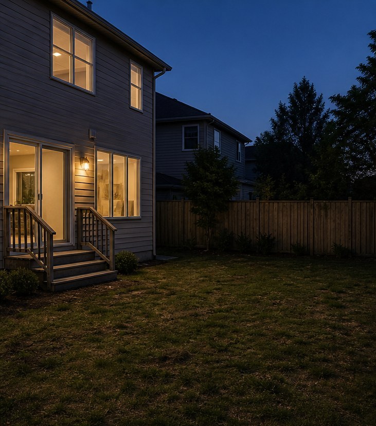 Contemporary backyard before renovation