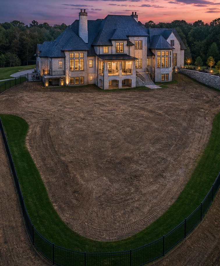 Estate backyard before landscaping